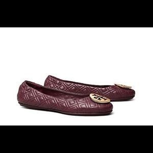 Tory Burch Quilted Minnie Malbec/Gold